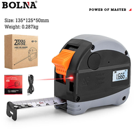 Télémètre industriel BOLNA 40m 3-en-1 avec ruban à mesurer laser et batterie au lithium 18650, garantie 1 an, direct usine