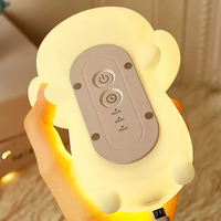 Veilleuse pour bébé en forme de chien mignon allongé, télécommandée, rechargeable par USB, en silicone souple, avec changement de couleur RGB