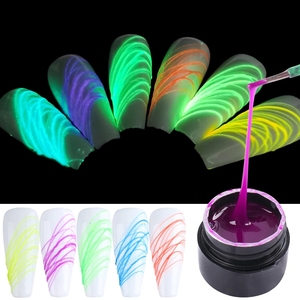 Gel UV LED professionnel pour salon, marque privée, effet toile d'araignée lumineuse, brillance nocturne, effet toile d'araignée, gel UV qui brille dans le noir, 28+ jours - Product Image 2