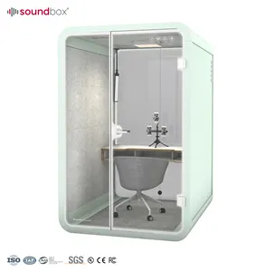 Silent Privacy Movable soundproof mobile, work space office pod study cabin high booth with wheels meeting pods/