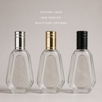 Flacon de parfum vide en verre 50 ml, forme goutte d'eau, bouchon argenté, atomiseur de luxe rechargeable, vente en gros, logo personnalisé