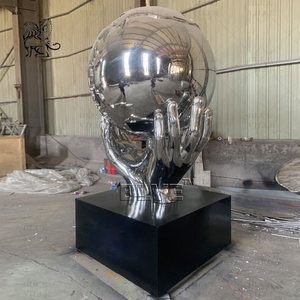 Décoration extérieure personnalisée Grand <span class=keywords><strong>miroir</strong></span> d'art en acier inoxydable poli Terre Sculpture Métal Globe <span class=keywords><strong>du</strong></span> <span class=keywords><strong>monde</strong></span> Statues - Product Image 2