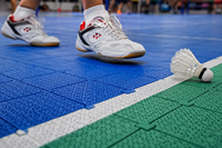 Muestras Gratis de Baldosas Deportivas Ecológicas Autodrenantes de PP Interconectables para Bádminton, Escuelas, Patios de Recreo, Jardines y Clubes