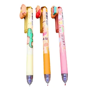 France hot sale quick drying gel pens stationery School Supplier Kawaii diy cute animals press type decorative pen 0.5mm