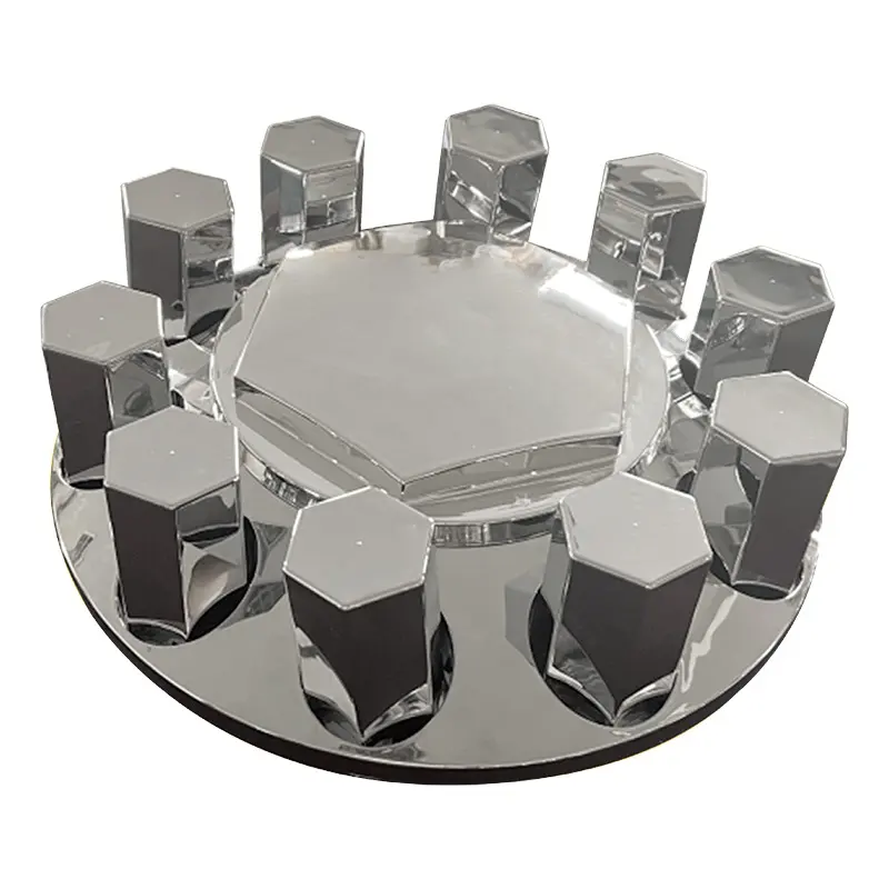 Hot Sale plastic chrome plated Front Wheel Axle Covers with Nut Cover Wheel hub cap for trucks