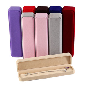 <span class=keywords><strong>Caja</strong></span> de Regalo Alargada de Terciopelo para Guardar y Exhibir Collares y Joyas con Logo Personalizado, Popular y Disponible en 10 Colores - Product Image 1
