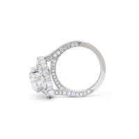 Paston Bijoux Personnalisé 10x12MM 6CT Ovale Moissanite Anneau Grande Taille Moissanite Anneau 925 Sterling Silver Femmes Anneaux