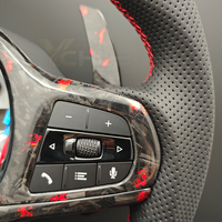 Volant personnalisé en carbone forgé rouge avec LED pour BMW G11 G20 G21 G22 G30 M2 G87 M3 G80 G81 M4 G42 G82 M5 F90 G05 G06 X3M F97