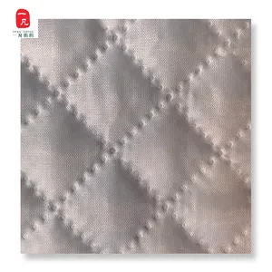 Polyester taffeta double sided wireless ultrasonic padded small lattice silk and cotton fabric