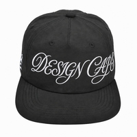 Casquette de papa personnalisée de haute qualité, non structurée, à 5 panneaux, à visière plate, en nylon à séchage rapide, avec cordon, style snapback