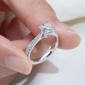 Bague pour femme Messi Jewelry MSR-2073 PT950 avec diamant de laboratoire de forme ronde - Product Image 4