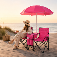 Chaise de camping pliable double Outdoor Night Explorer avec glacière centrale et parasol