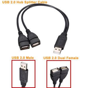 LUNG KAY <b>USB</b> <b>2.0</b> <b>a</b> Male to Dual <b>USB</b> Female Y Splitter Cable | 3A Fast Charging Braid Shielded Hub Adapter for Laptop/PC/Printer - Product Image 2