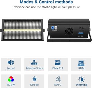 Professional 960 LED Warm White RGB Stage <strong>Strobe</strong> <strong>Light</strong> 16-Zone Pixel Control DMX512 Lighting for DJ Disco Club Concert Show - Product Image 4