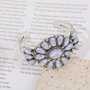 Junhong đồ trang sức <span class=keywords><strong>2025</strong></span> Bohemian Retro dân tộc <span class=keywords><strong>Turquoise</strong></span> Cuff cho vòng đeo tay cổ điển <span class=keywords><strong>Bangle</strong></span> cho phụ nữ người đàn ông thời trang Đồ trang sức mỹ - Product Image 4