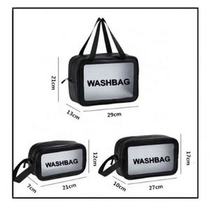 Custom Logo PU Leather PVC Transparent Clear Zipper Beauty Organizer <b>Storage</b> <b>Bath</b> Wash Cosmetic Makeup Bag - Product Image 2