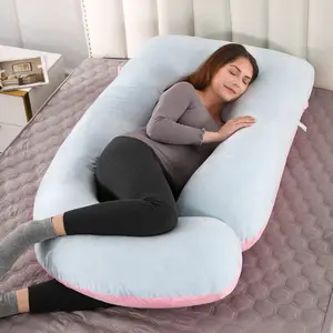 Crystal Velvet Cloth Pregnancy Body Pillow J Shape Oversized Maternity Pillow For Side Sleeping Body Nursing Cushion