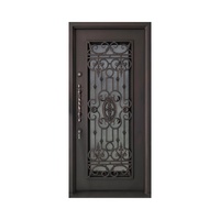 Porte double finition patine antique pour salon ou couloir Matériau en acier