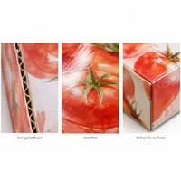 Op maat gemaakte bedrukte stevige geschenkverpakking voor premium kersentomaten, aquarelontwerp deksel en bodem, groothandel