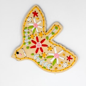 Creative Wood Slice Embroidery Set Stress Relieving DIY Activity Wooden Animal <b>Kit</b> for Adults Teens Nature Pattern - Product Image 1