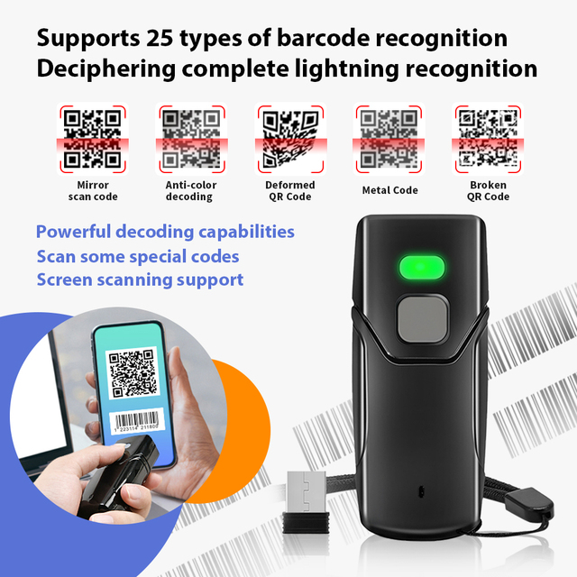 JR CT3608 Factory Wholesale Handheld 2D Scanning Device Bulk Price Wireless Bluetooth QR Barcode Reader with CE FCC RoHs