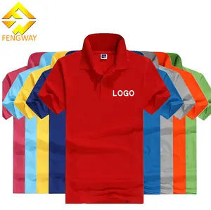 Fengway Áo Thun Tay Ngắn Logo Tùy Chỉnh Áo Thun Cổ Bẻ Cotton Thoáng Khí Áo Polo Nam Chơi Gôn Trơn Màu Trơn