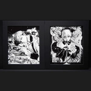 Affiche giclée sans acide imprimée à l'encre Peinture décorative encadrée Cadre <span class=keywords><strong>photo</strong></span> en carton sans acide Illustration Art Celebrity Book - Product Image 5