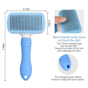 1PC Self Cleaning Soft Simple One-Click Deshedding Cat Comb Square Head Pet Grooming Detangling and Loose <b>Hair</b> Removal Comb - Product Image 4