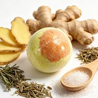 Bombe de bain au gingembre à marque privée, boule de sel de bain chauffante naturelle, aromathérapie, soin relaxant pour le corps et la peau, bain moussant pour la maison