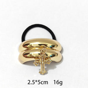 Banda Elástica para el Cabello de Metal Curvado a la Moda, Banda de Goma Geométrica Elegante para Mujer - Product Image 6