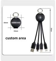 Nuevo producto 3 en 1Cable 16CM Cable DE DATOS trenzado de nailon luminoso de carga corta para teléfono móvil