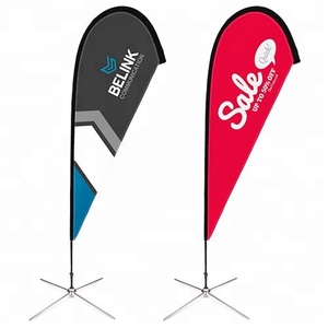 Drapeau de plage personnalisé Oriflamme sur mesure pour salon professionnel - Product Image 1