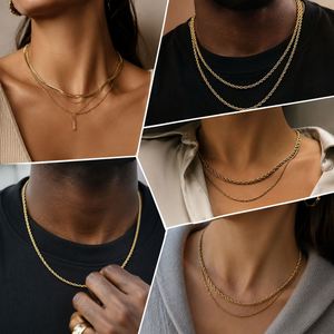 Cadena de Cuerda Trenzada al por Mayor, 2mm 3mm 5mm 6mm 8mm 10mm, Chapada en Oro, Acero Inoxidable, Joyería de Collar Estilo Hip Hop - Product Image 5