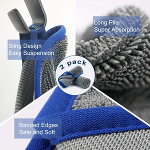 Microfibra <span class=keywords><strong>t</strong></span>ự động dùng mộ<span class=keywords><strong>t</strong></span> lần dệ<span class=keywords><strong>t</strong></span> kim đôi bên xoắn vòng xe khô Khăn 1400 GSM chi tiế<span class=keywords><strong>t</strong></span> cao cấp highend - Product Image 2