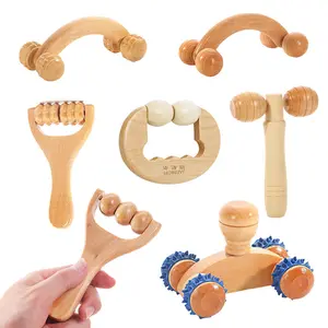 Houten Massager Voetmassage Hand Duw Roller Katapult Schouderhals Taille Hoofd Hoofd Gereedschap Groothandel