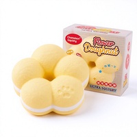 Offre Spéciale Jouet Squishy Donut Fleur Sucrée de Simulation en PU à Rebond Ultra Lent, Texture Douce et Collante, Anti-Stress à Presser