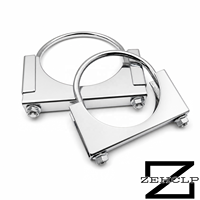 Collier de serrage en U pour échappement en acier inoxydable 304, écrou hexagonal robuste universel de 5,0 pouces pour raccord de silencieux de tuyau d'échappement, finition miroir OEM