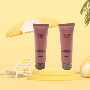 High Quality <b>Plastic</b> Cosmetic Pink Squeeze Empty <b>Tube</b> 50g Screw Cap with Ball Shape Lid For Hand Cream Cosmetic Packaging - Product Image 3
