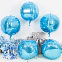Ballons en feuille métallique 4D en gros, rayés et de couleurs unies, pour décoration de fête d'anniversaire et de mariage, logo personnalisé