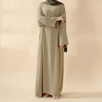 2025 Abaya Khaliji plissée vintage au design simple pour femme musulmane