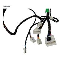 Rangkaian Kabel Kontrol Pintu Bodi Mobil Multi-Cabang dengan Selubung Kepang Bergaris Kuning, Kabel Kustom OEM 12V 24V