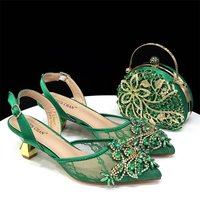 Ensemble de chaussures et sac italiens de luxe pour femmes, ornés de cristaux et de strass, pour les soirées africaines