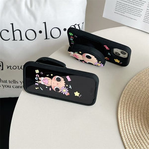 Cute Girls Flower Rotate <b>holder</b> Silicone Phone case for <b>iPhone</b> 17 16 15 14 13 Pro Max YuY Rubber stand Telescopic back Cover new - Product Image 5