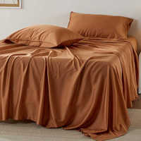Draps de lit de luxe en coton pur 300 fils/cm² pour lit King Size avec poches profondes, en lyocell de bambou, ensemble de literie de luxe en gros