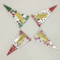 Sacs en PE triangle de Noël imprimés sur mesure Emballage de cadeau des Fêtes de qualité alimentaire Père Noël motifs flocon de neige bonbons et conserves