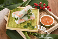 Plato Cuadrado de Melamina Resistente, Estilo Mimbre Verde, para Servir Sushi y Rollitos Vietnamitas, para Restaurantes y Uso Doméstico