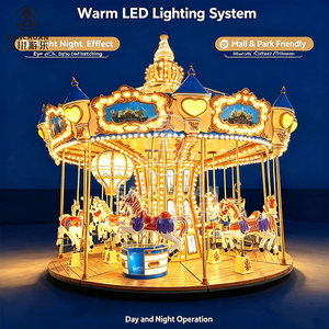 Maßgefertigtes 16-Sitzer-Palastkarussell mit CE-Zulassung, Kinder-Vergnügungsfahrgeschäft mit LED-Beleuchtung & Kabinen - Product Image 2