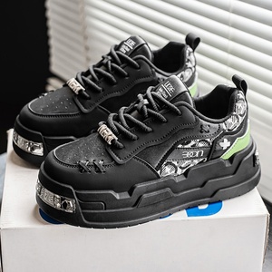 2025 New Style Thick Sole Men's Chunky <b>Shoes</b> Lace-up Fashion Non-slip <b>Height</b> <b>Increase</b> Sneakers Chaussures - Product Image 3