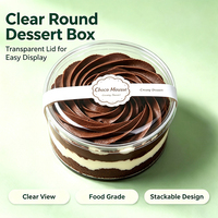 Boîte à dessert en plastique personnalisée SUNSHING avec couvercle, boîte à bonbons, boîte cadeau, boîte ronde pour tiramisu, boîte à pâtisserie, emballage transparent pour gâteau