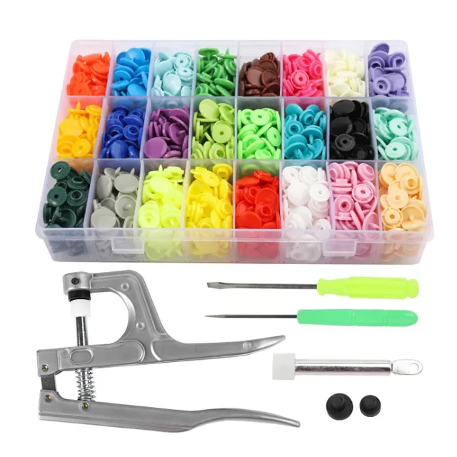 360 Sets T5 Plastic Snap Button with Snaps Pliers Tool Kit & Organizer Containers,Easy Replacing Snaps, Button Press Machine